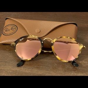 ray ban round fleck flash